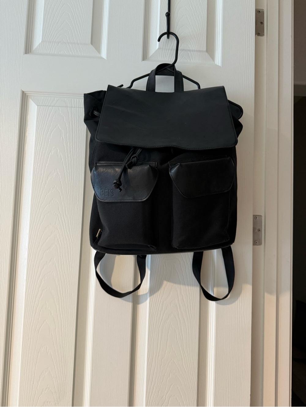 Beis Travel Backpack - canvas/faux leather